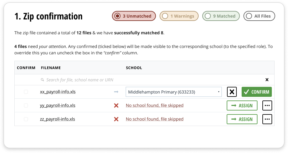 Zip Confirmation